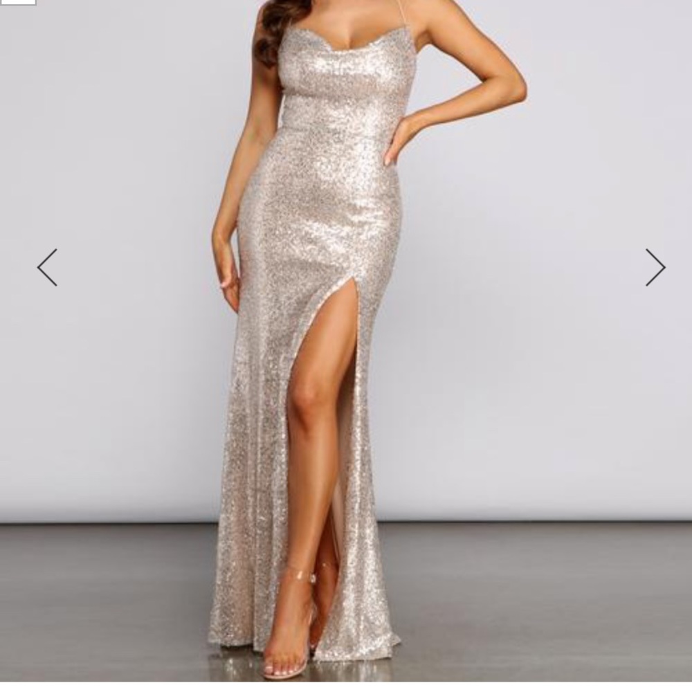 Gold Sparkly Prom Dress M